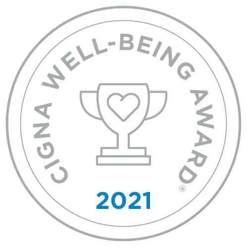 Recognition Stamp for Cigna Well-Being Award in 2021